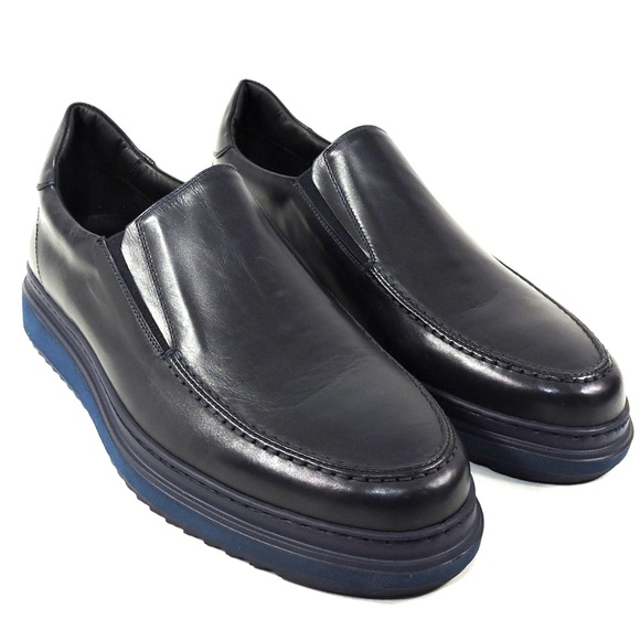 ALBERTO CICCIOLI 🇮🇹 MEN'S NAVY BLUE SOFT LEATHER COMFORT LOAFERS